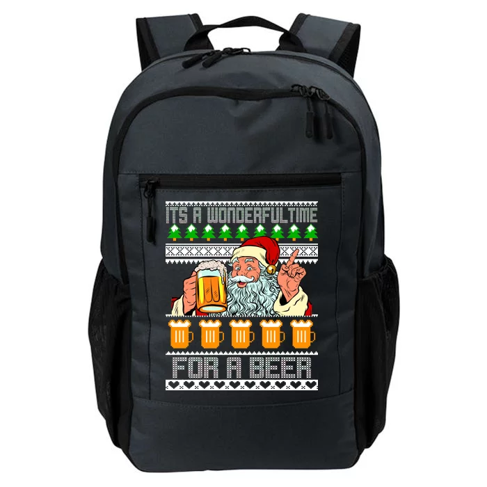 It's A Wonderful Time For A Beer Ugly Christmas Sweater Design Daily Commute Backpack