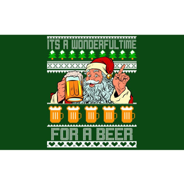 It's A Wonderful Time For A Beer Ugly Christmas Sweater Design Bumper Sticker