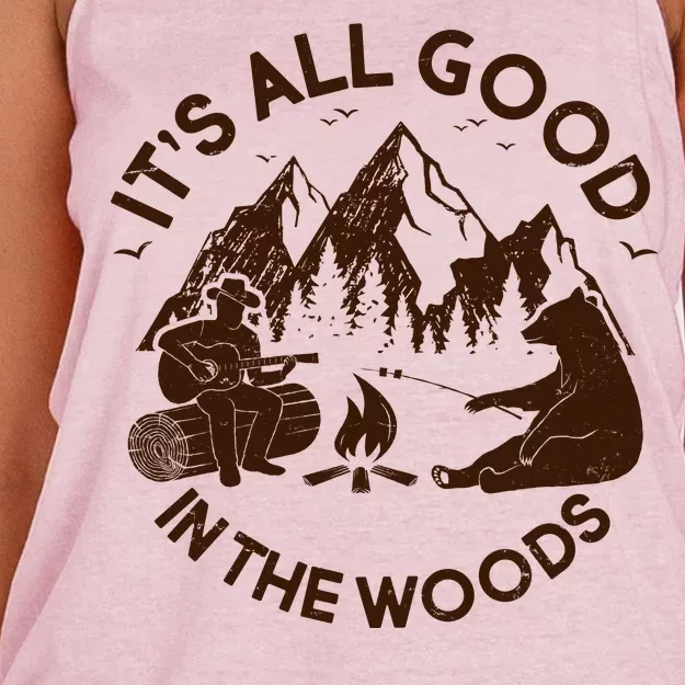 It's All Good In The Woods Wilderness Camping Women's Knotted Racerback Tank