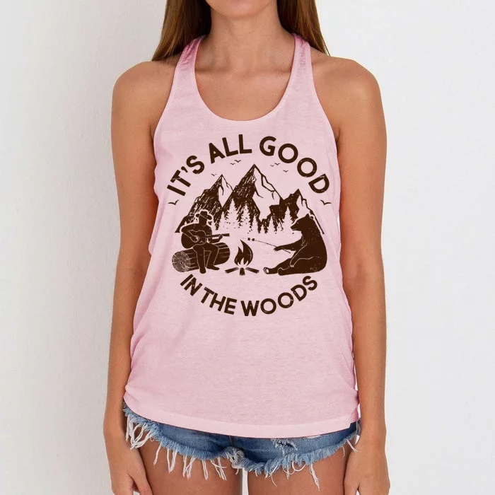 It's All Good In The Woods Wilderness Camping Women's Knotted Racerback Tank