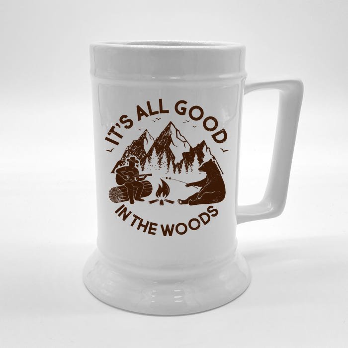 It's All Good In The Woods Wilderness Camping Front & Back Beer Stein