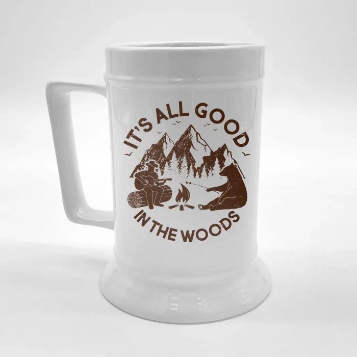 It's All Good In The Woods Wilderness Camping Front & Back Beer Stein