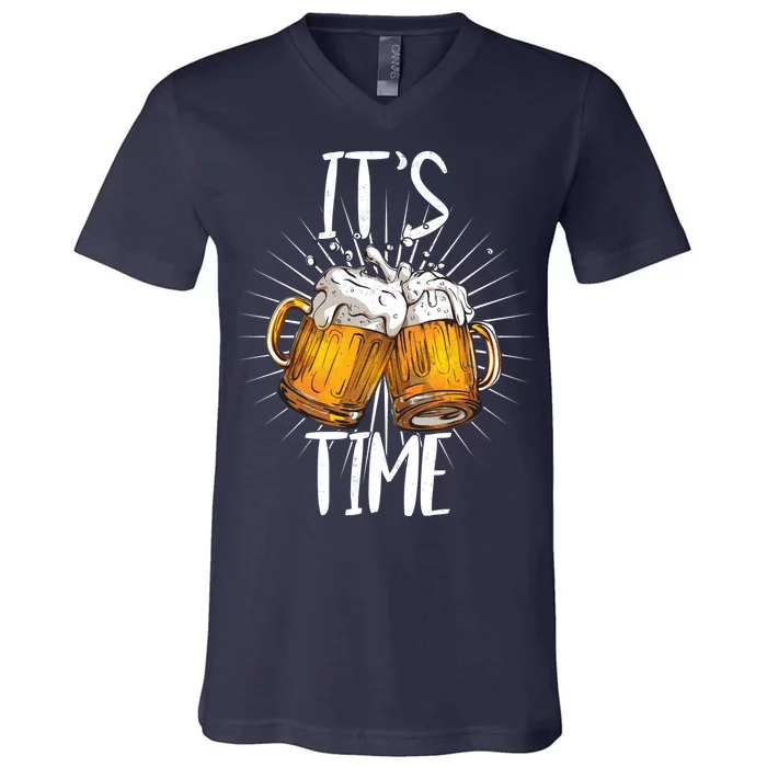 It's Beer Time V-Neck T-Shirt