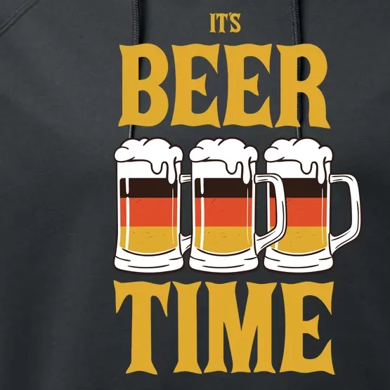 It's Beer Time German Flag Performance Fleece Hoodie