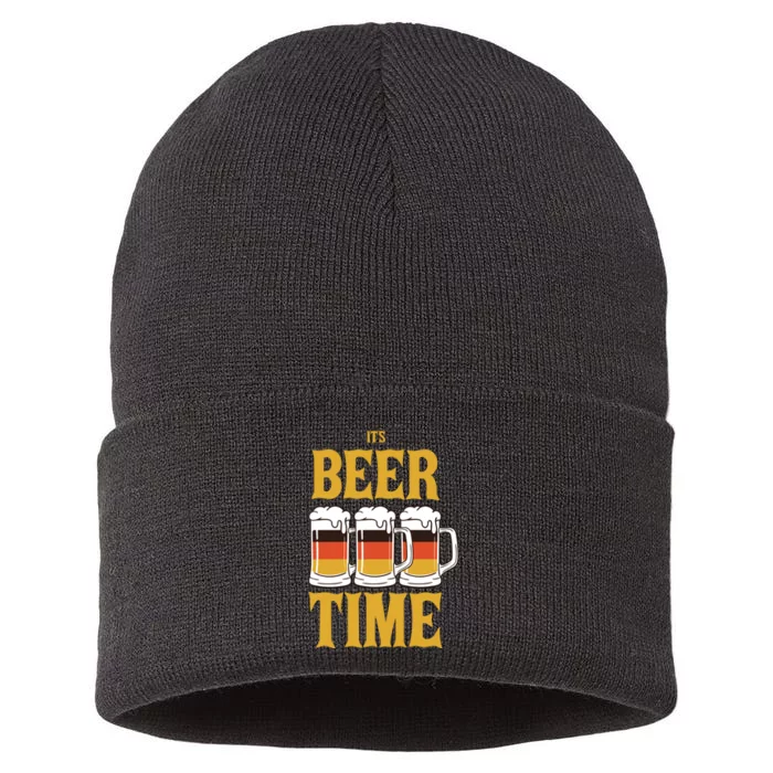 It's Beer Time German Flag Sustainable Knit Beanie