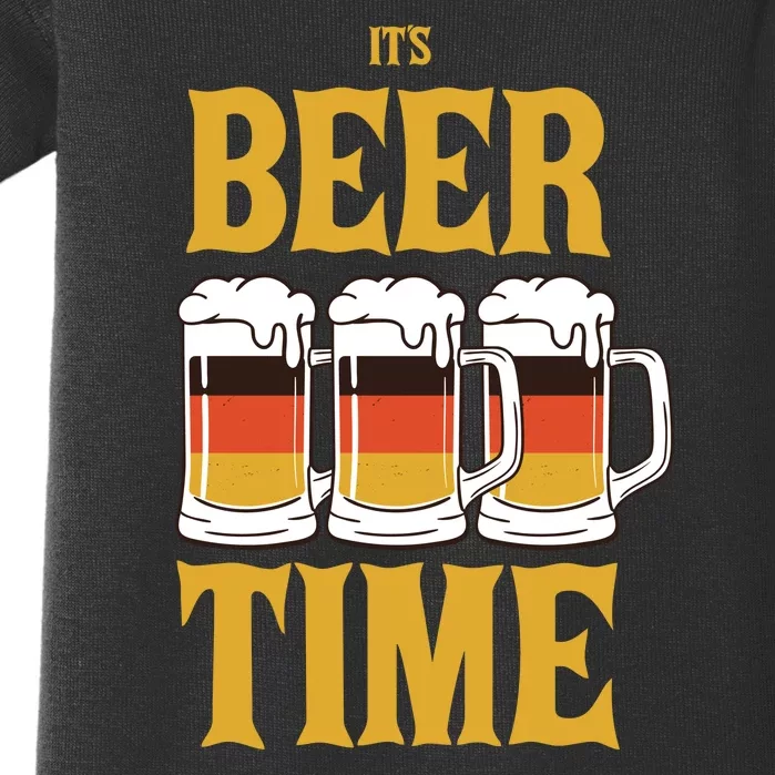 It's Beer Time German Flag Baby Bodysuit