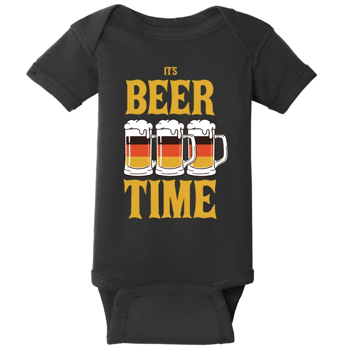 It's Beer Time German Flag Baby Bodysuit