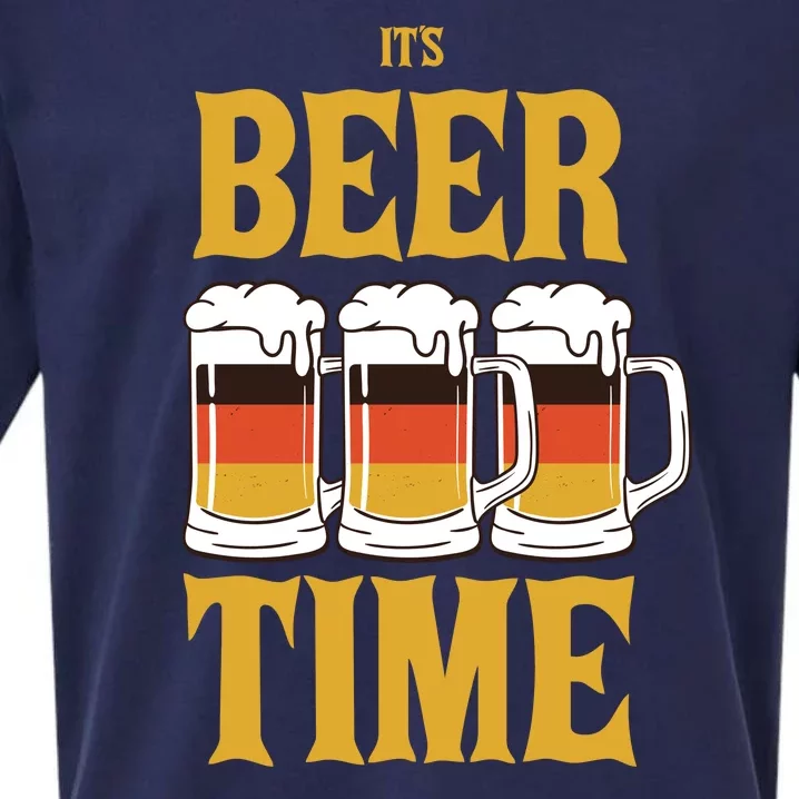 It's Beer Time German Flag Sueded Cloud Jersey T-Shirt