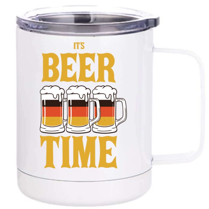 It's Beer Time German Flag Front & Back 12oz Stainless Steel Tumbler Cup