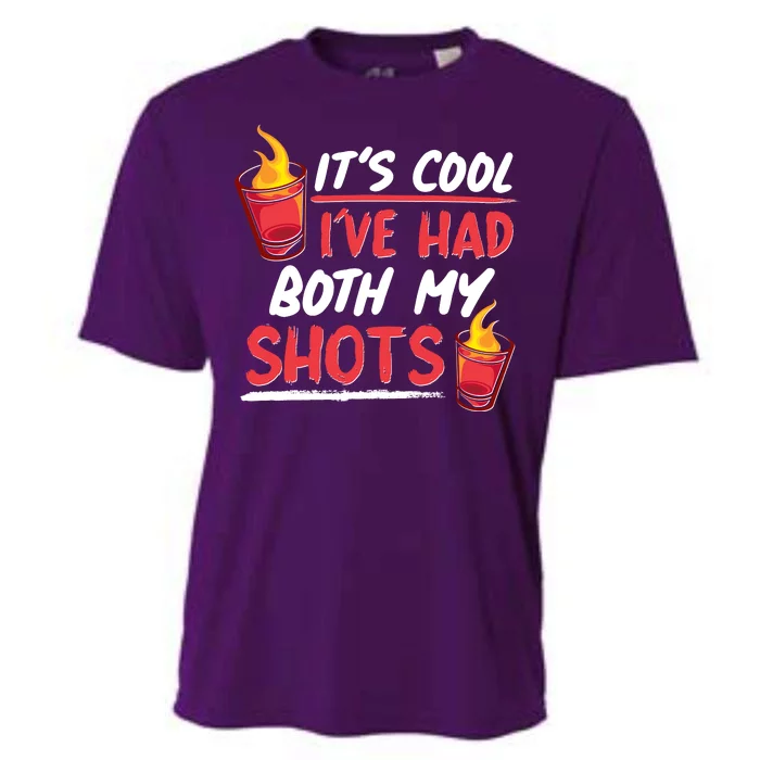 It's Cool I've Had Both My Shots Flaming Drinks Cooling Performance Crew T-Shirt