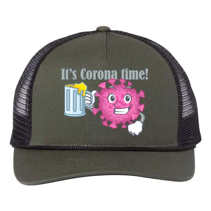 It's Corona Time Virus Retro Rope Trucker Hat Cap