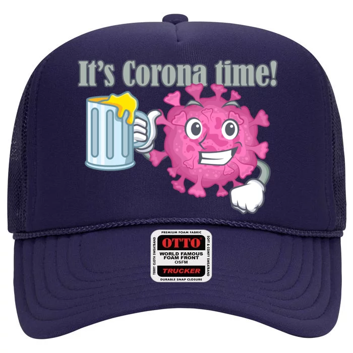 It's Corona Time Virus High Crown Mesh Trucker Hat