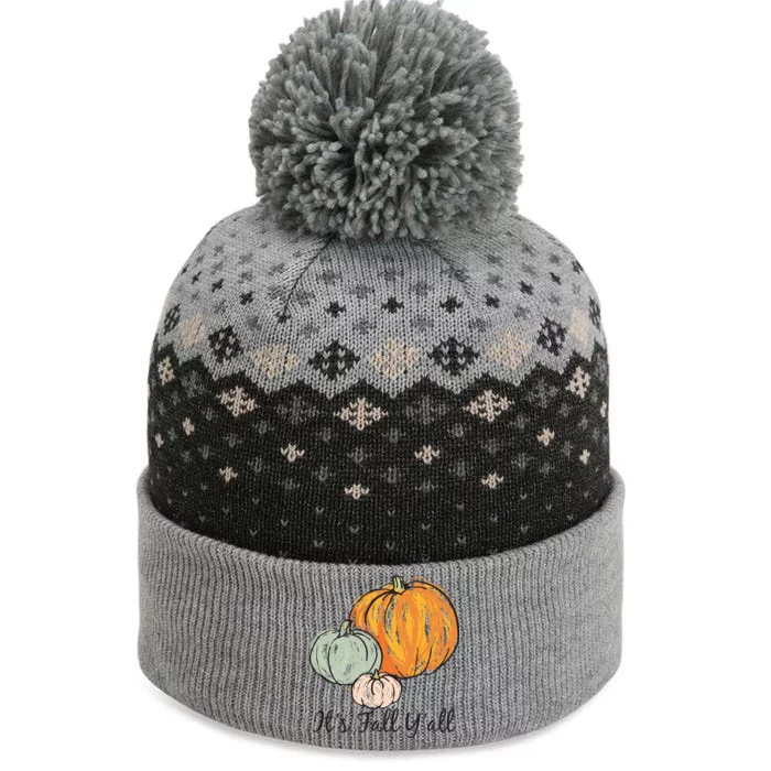 It's Fall Y'all Pumpkin Illustration The Baniff Cuffed Pom Beanie