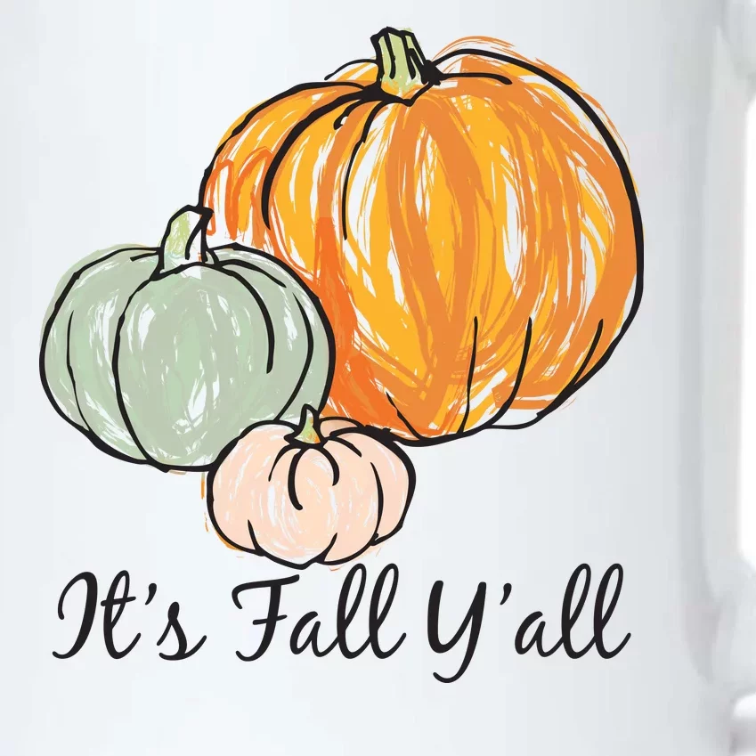 It's Fall Y'all Pumpkin Illustration Black Color Changing Mug