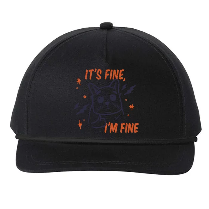 It's Fine I'm Fine Cat Snapback Five-Panel Rope Hat