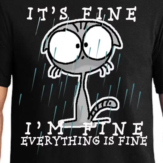 It's Fine I'm Fine Everything Is Fine Cat Pajama Set