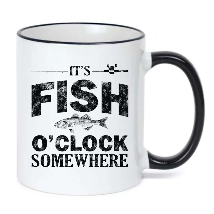 It's Fish O'Clock Somewhere Funny Black Color Changing Mug