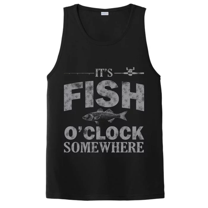 It's Fish O'Clock Somewhere Funny Performance Tank