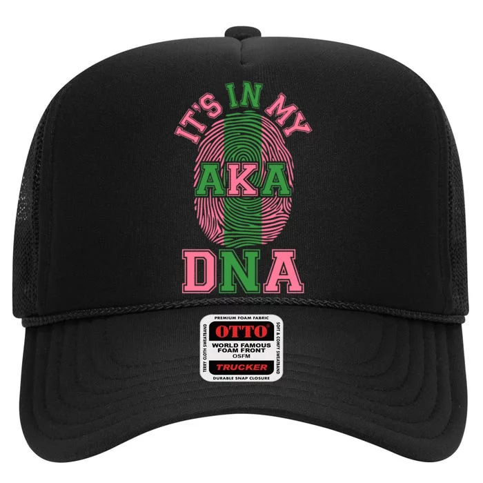 It's In My AKA DNA Fingerprint High Crown Mesh Trucker Hat