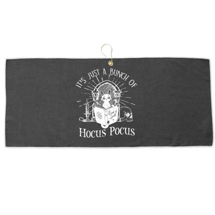 It's Just A Bunch Of Hocus Pocus Cat Halloween Large Microfiber Waffle Golf Towel