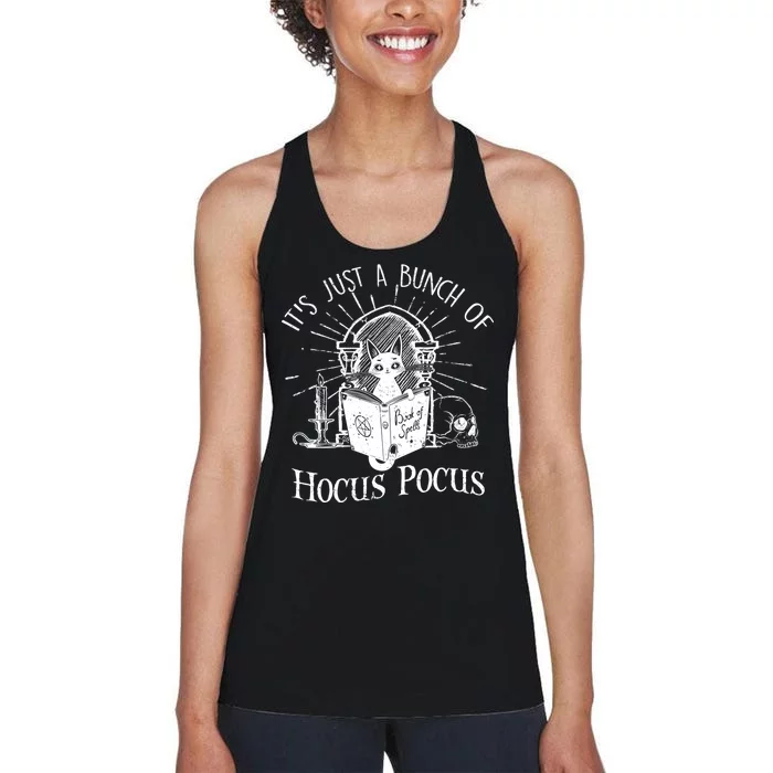 It's Just A Bunch Of Hocus Pocus Cat Halloween Women's Racerback Tank