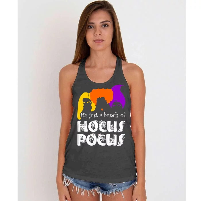 It's Just A Bunch of Hocus Pocus Halloween Women's Knotted Racerback Tank