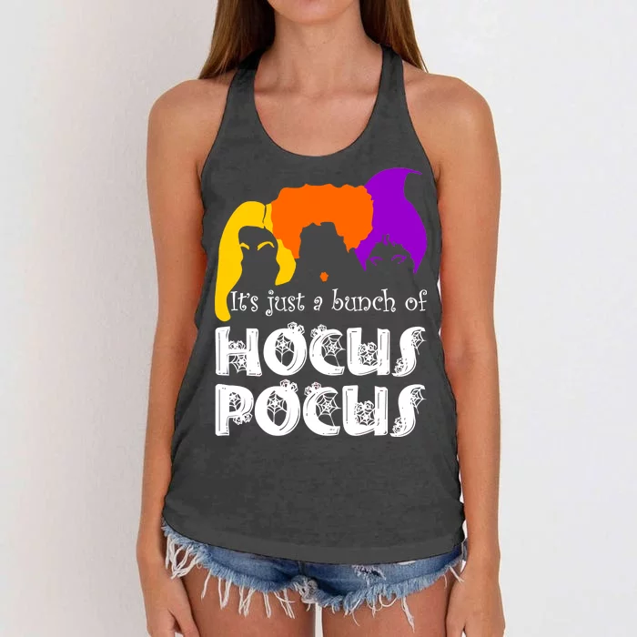 It's Just A Bunch of Hocus Pocus Halloween Women's Knotted Racerback Tank