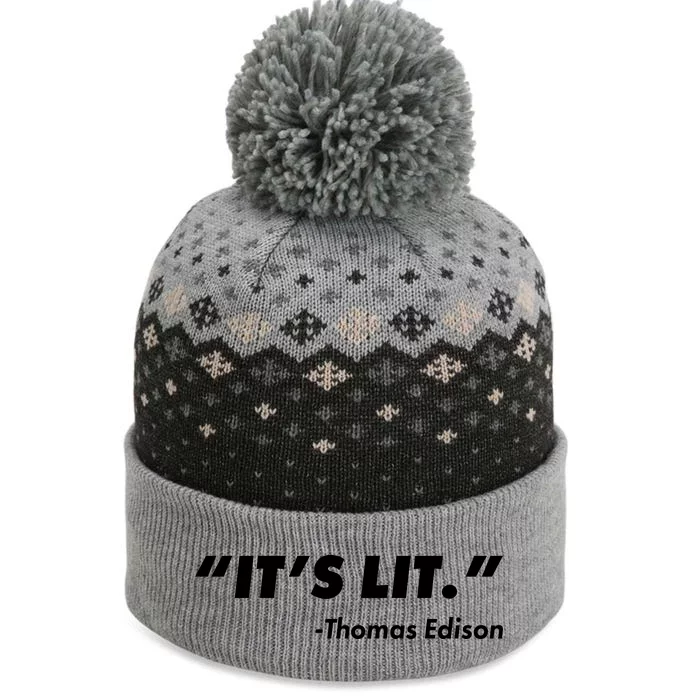 It's Lit Thomas Edison The Baniff Cuffed Pom Beanie