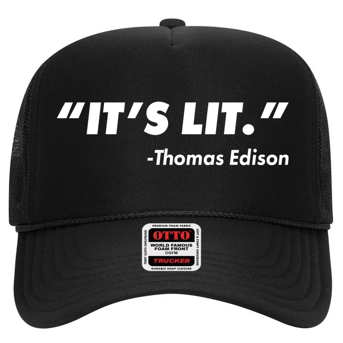 It's Lit Thomas Edison High Crown Mesh Trucker Hat