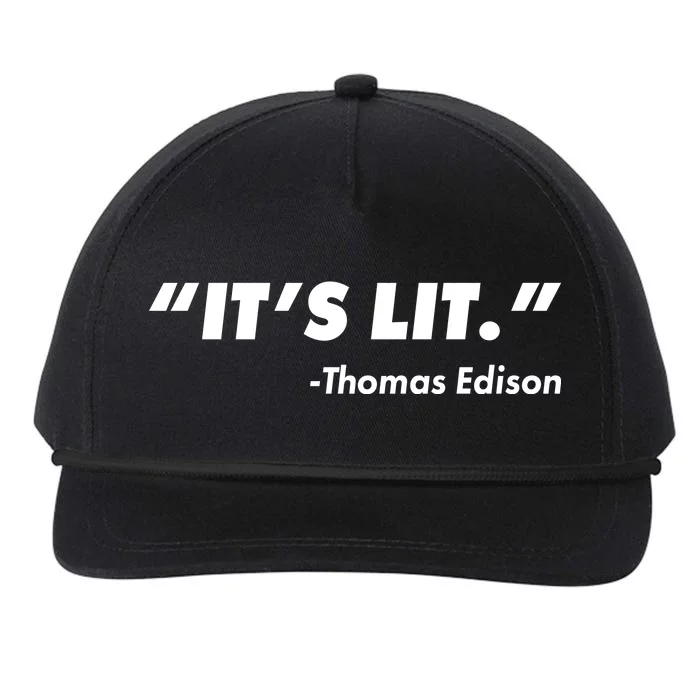 It's Lit Thomas Edison Snapback Five-Panel Rope Hat