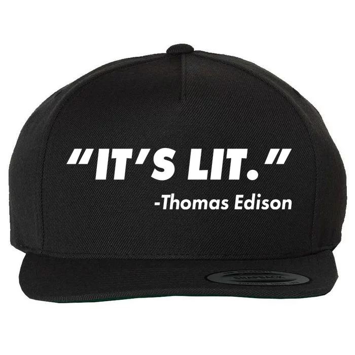 It's Lit Thomas Edison Wool Snapback Cap