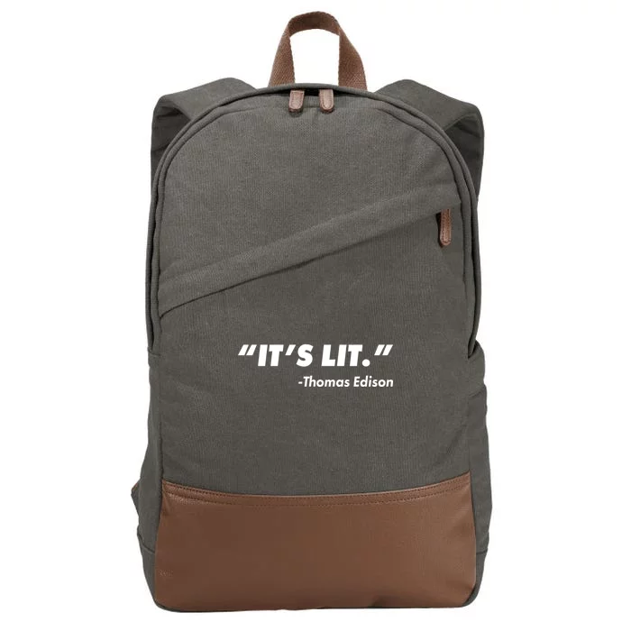 It's Lit Thomas Edison Cotton Canvas Backpack