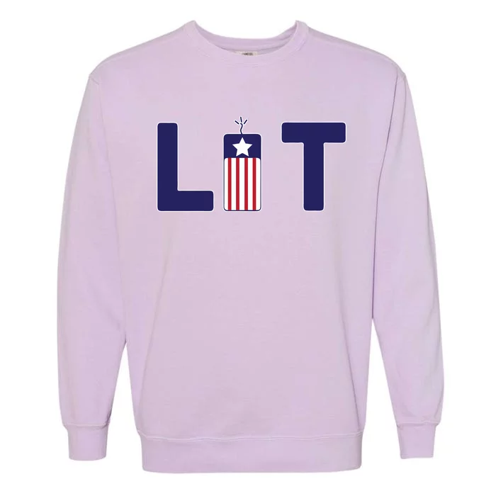 It's Lit USA 4th of July Garment-Dyed Sweatshirt