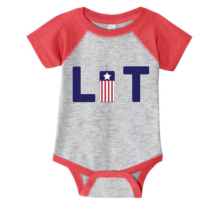 It's Lit USA 4th of July Infant Baby Jersey Bodysuit