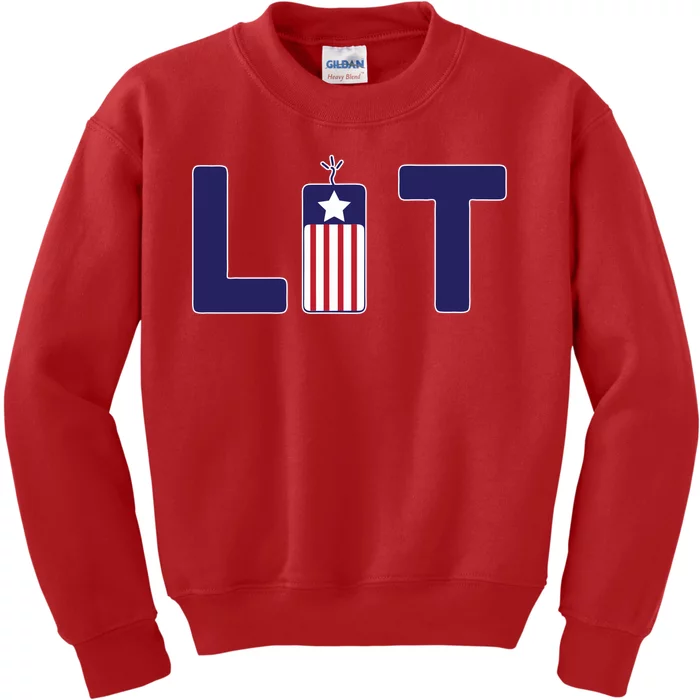 It's Lit USA 4th of July Kids Sweatshirt