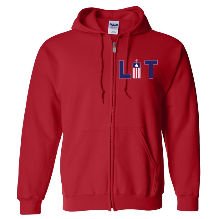 It's Lit USA 4th of July Full Zip Hoodie