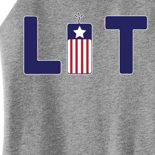 It's Lit USA 4th of July Women’s Perfect Tri Rocker Tank