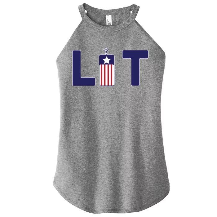 It's Lit USA 4th of July Women’s Perfect Tri Rocker Tank