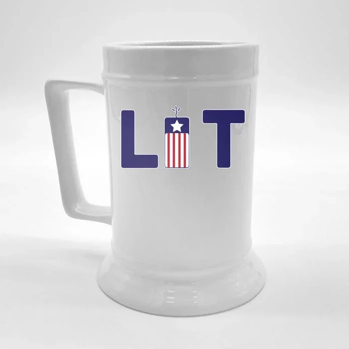 It's Lit USA 4th of July Front & Back Beer Stein