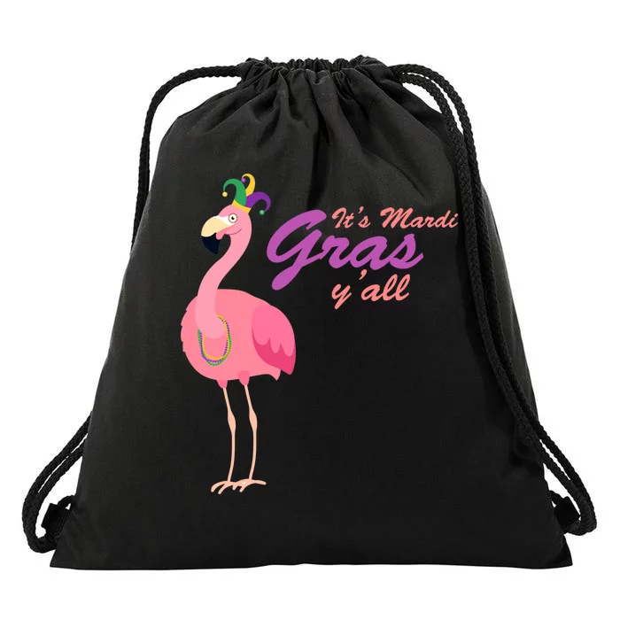 IT's Mardi Gras Flamingo Drawstring Bag