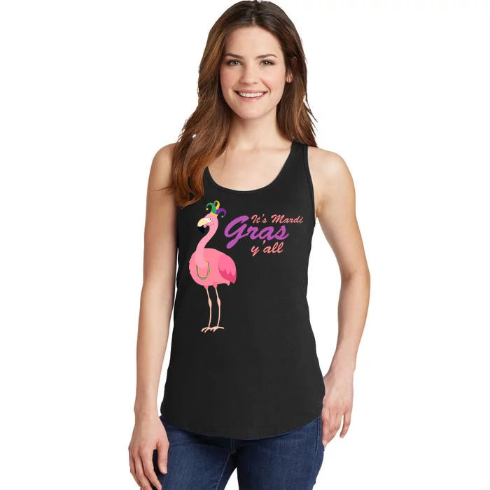 IT's Mardi Gras Flamingo Ladies Essential Tank