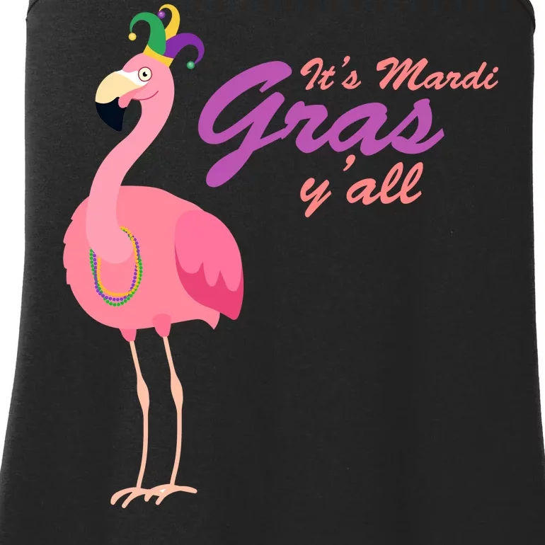 IT's Mardi Gras Flamingo Ladies Essential Tank