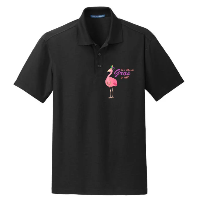 IT's Mardi Gras Flamingo Dry Zone Grid Performance Polo