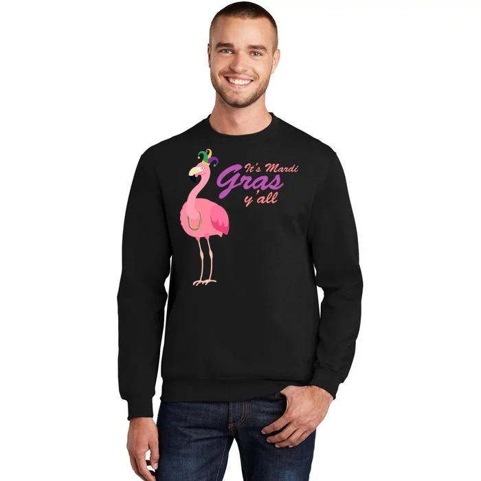 IT's Mardi Gras Flamingo Tall Sweatshirt