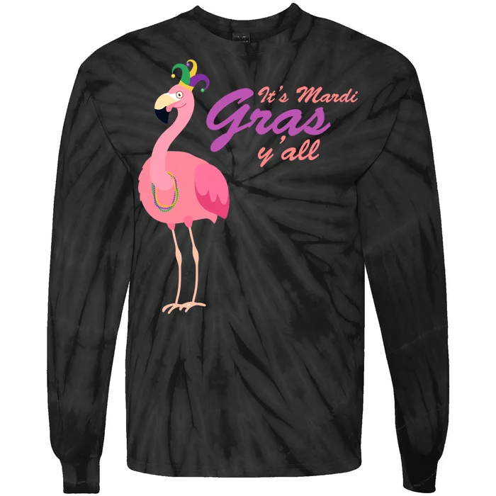 IT's Mardi Gras Flamingo Tie-Dye Long Sleeve Shirt