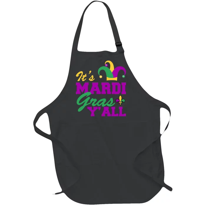 It's Mardi Gras Y'all New Orleans Celebration Full-Length Apron With Pocket