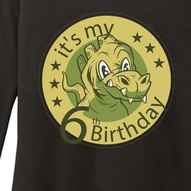 It's My 6th Birthday Dinosaur Womens CVC Long Sleeve Shirt