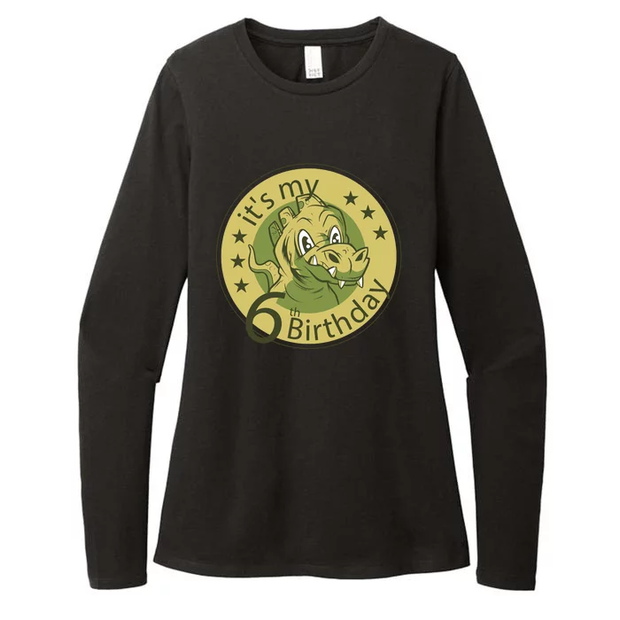 It's My 6th Birthday Dinosaur Womens CVC Long Sleeve Shirt