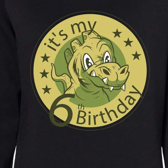 It's My 6th Birthday Dinosaur Womens California Wash Sweatshirt