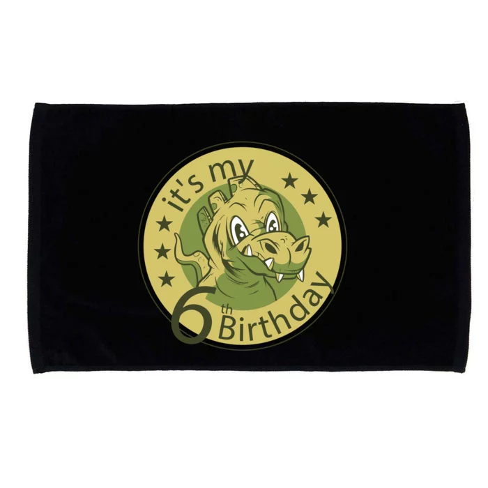 It's My 6th Birthday Dinosaur Microfiber Hand Towel